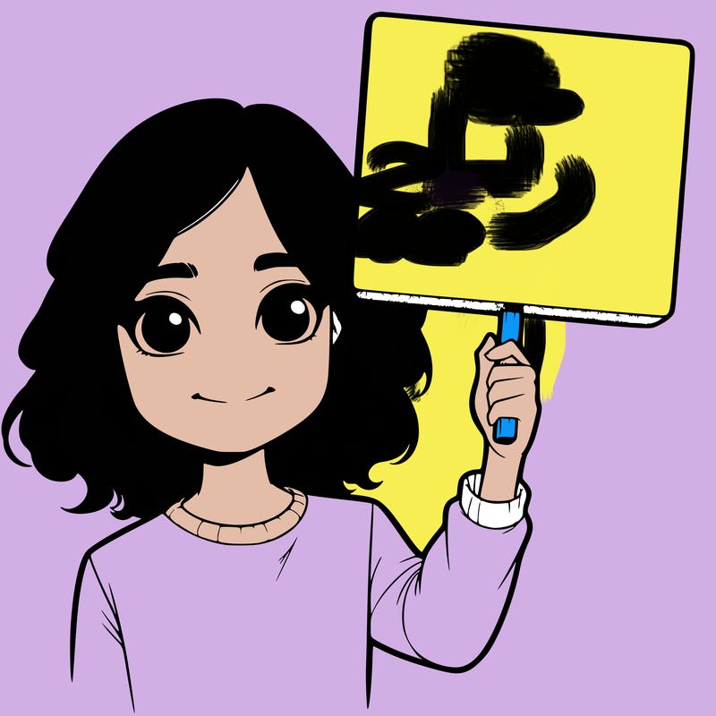 realistic girl holding up a sign