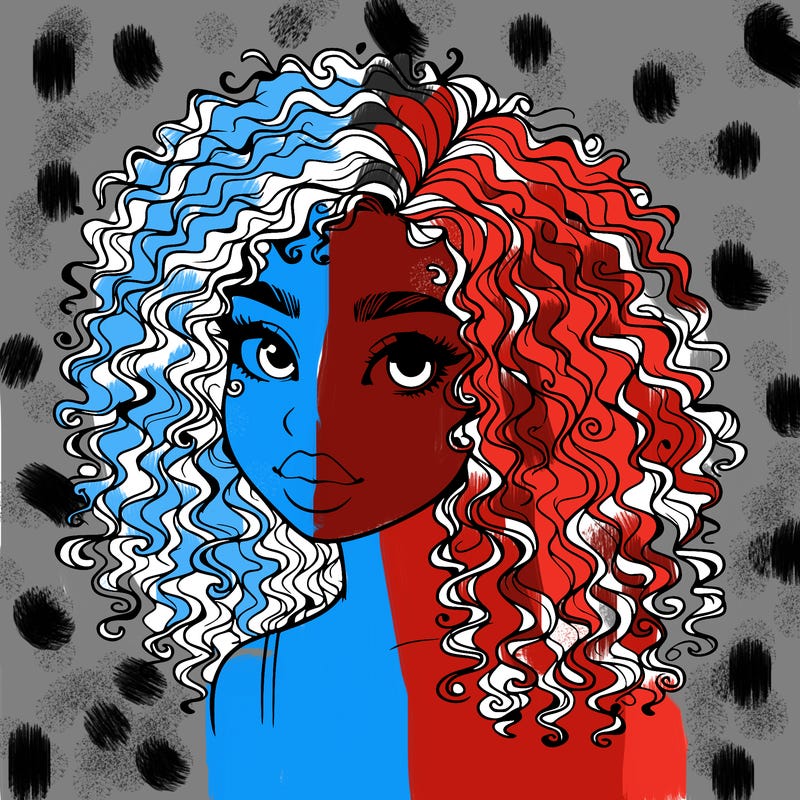 girl with curly hair realistic