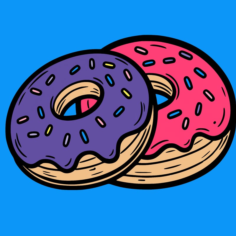 a piece of food doughnuts