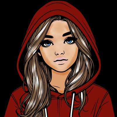 realistic girl with a hoodie