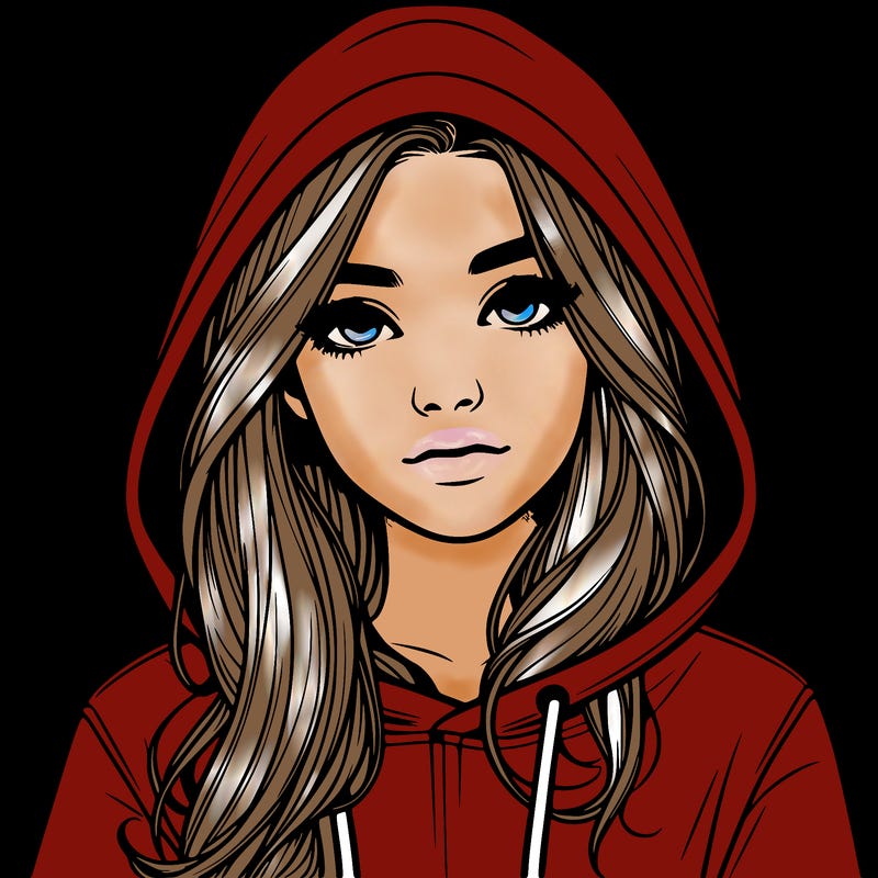 realistic girl with a hoodie