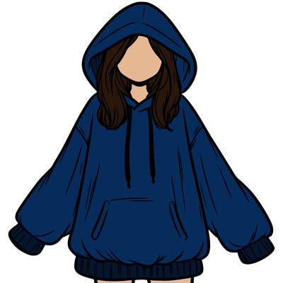 girl in oversized hoodie