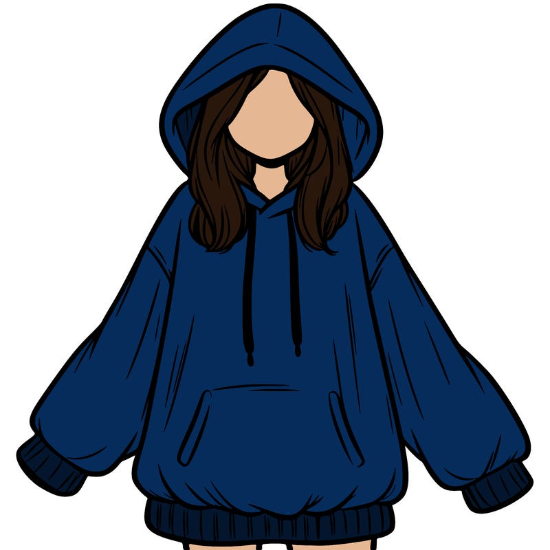 girl in oversized hoodie