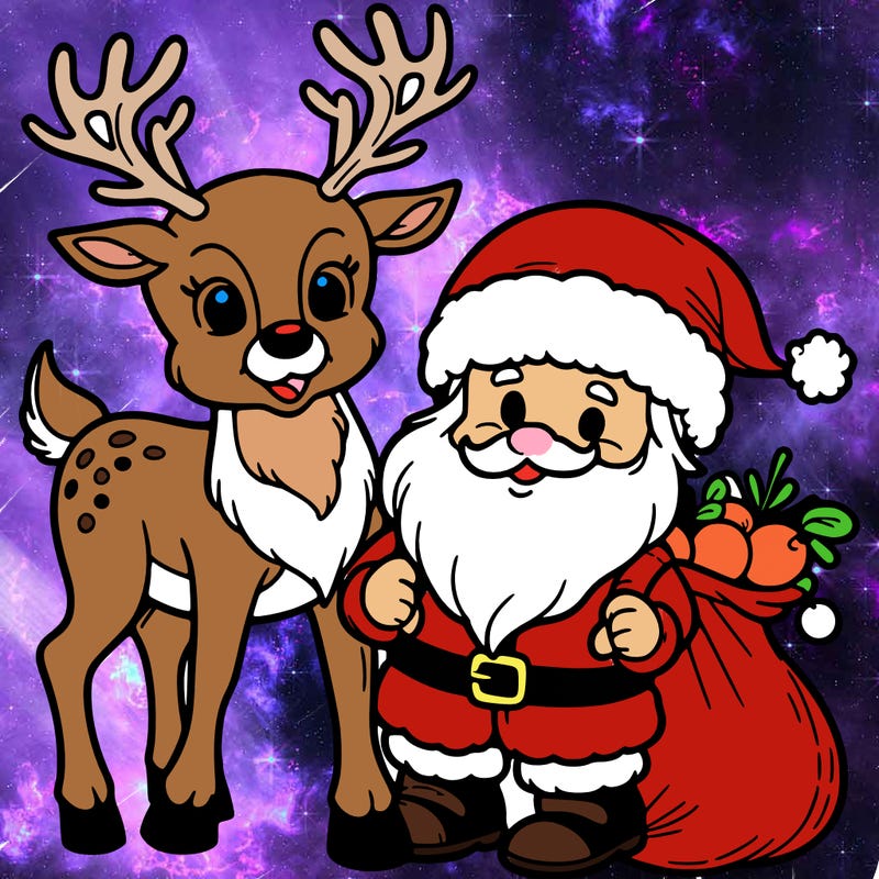 reindeer with santa