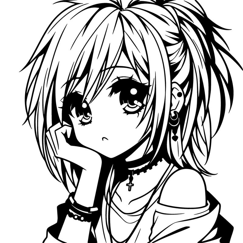 manga girl emo