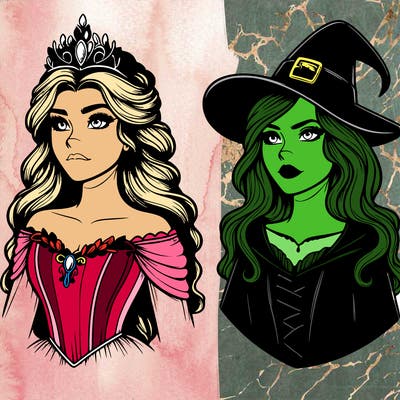 princess and witch realistic