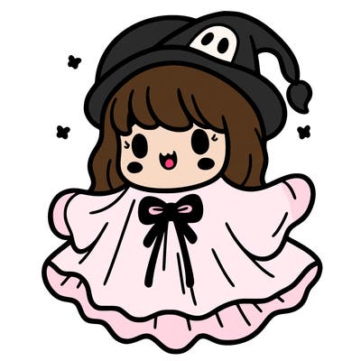 halloween girl in a ghost costume
