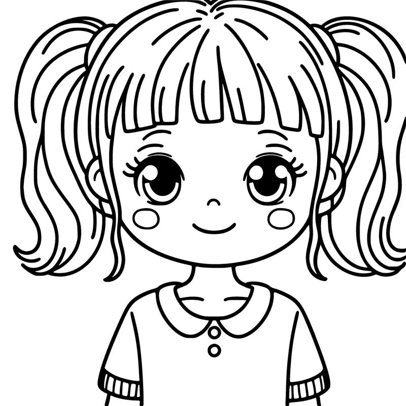girl with pigtails
