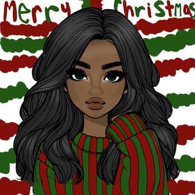 relistic girl with long hair and lips wearing sweater