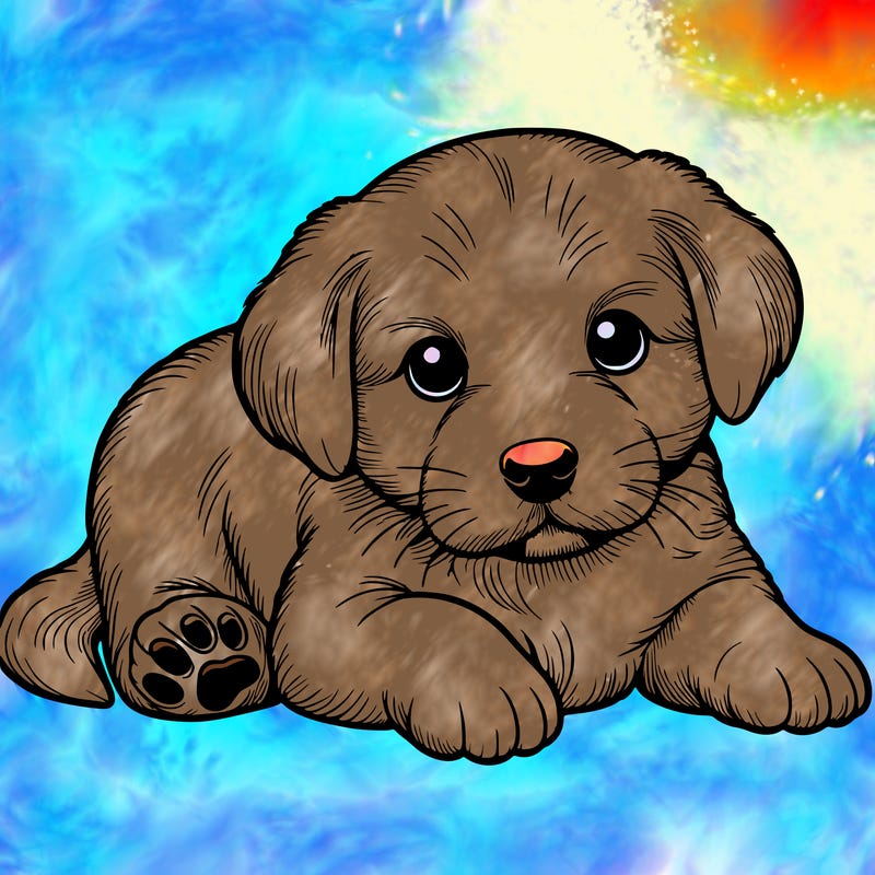 a cute realistic puppy