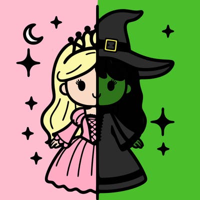 split princess and witch