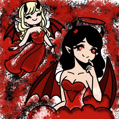 a demoness and an angel