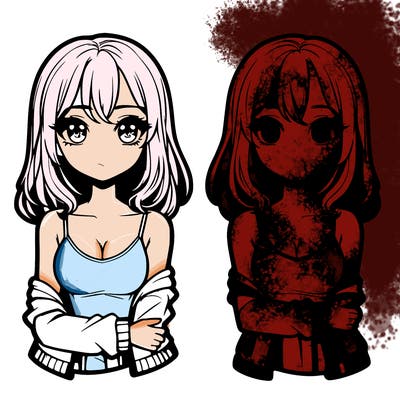 realistic girl split