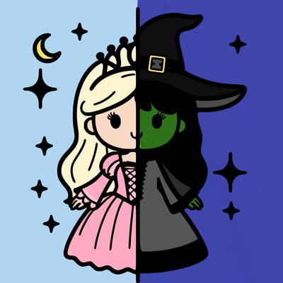 split princess and witch