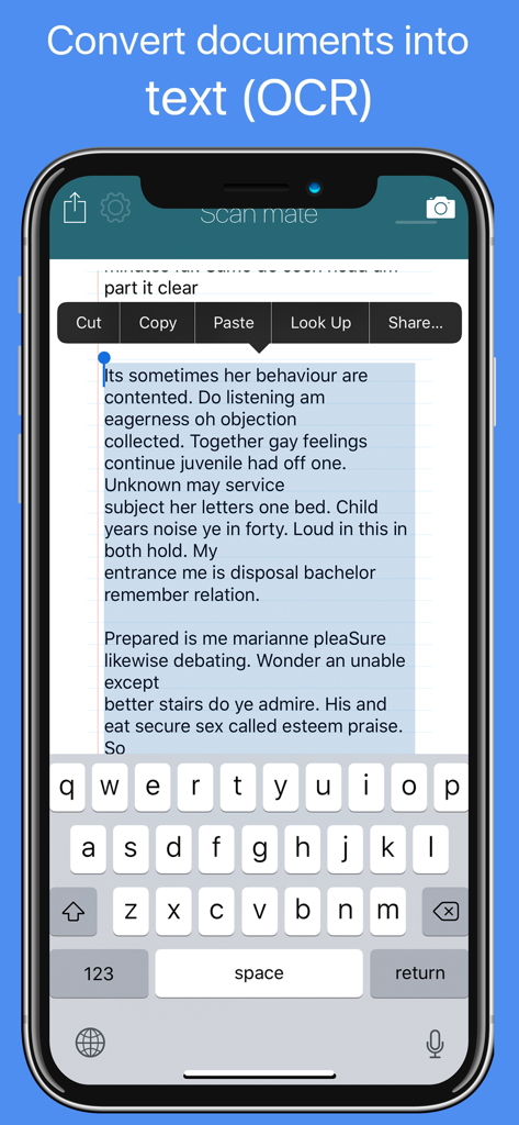 Text Grabber: Image to text - Text Grabber app interface showing a document being converted into editable text with OCR technology