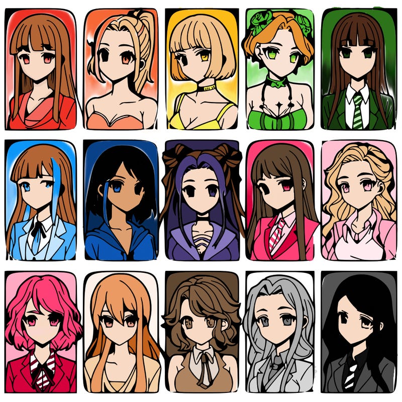 girls that look diffrent anime