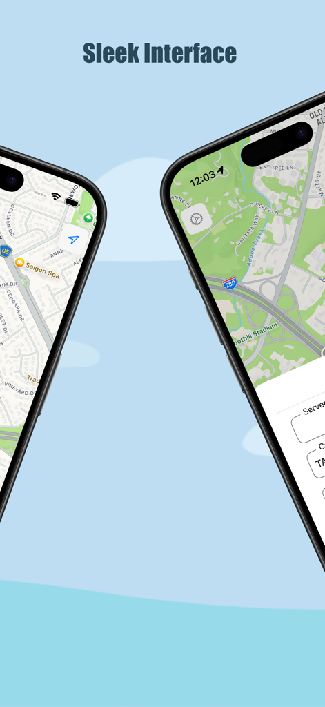 Dois iPhones mostrando a interface de mapa elegante do rastreador de rádio amador APRSKit