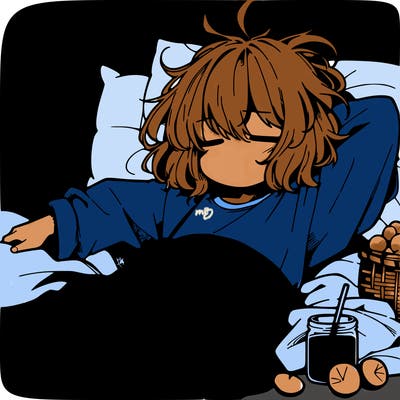 messy lazy anime girl