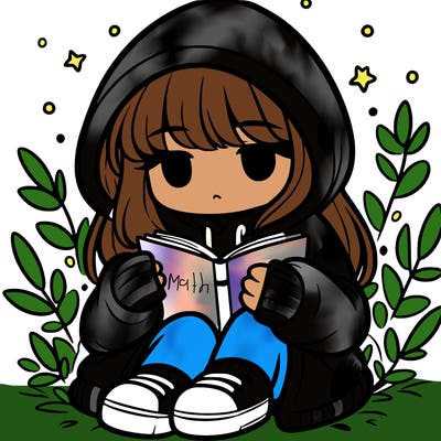 girl in oversized hoodie reading a book