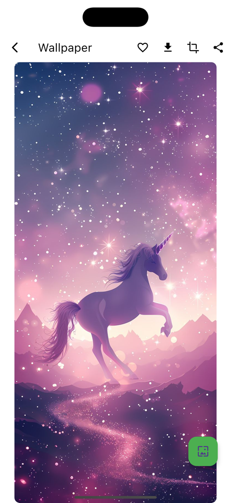 Glitter Live Wallpapers - Magical purple unicorn in a sparkling starry sky live wallpaper preview