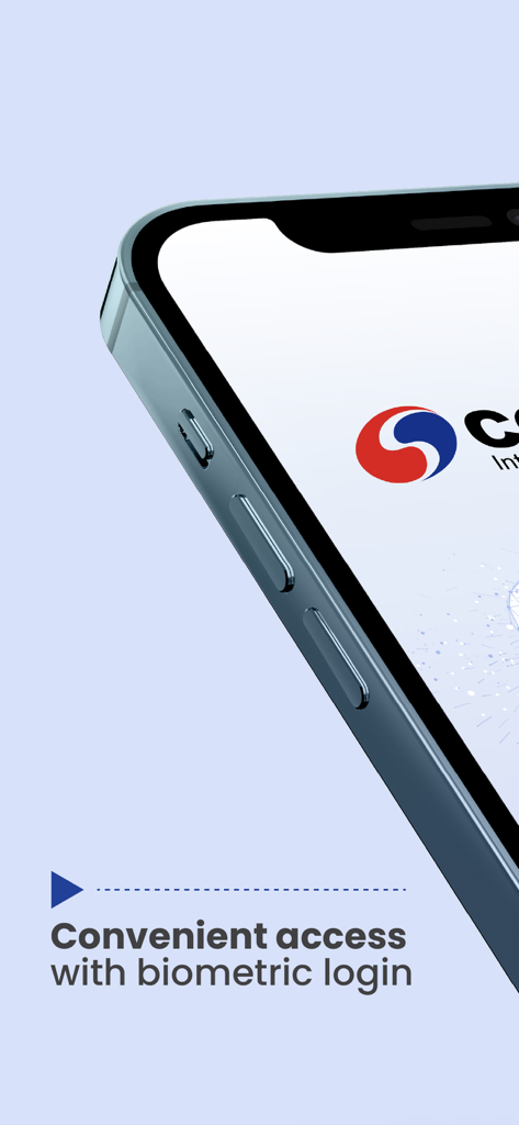 CGS iTrade app screen showing convenient access with biometric login features
