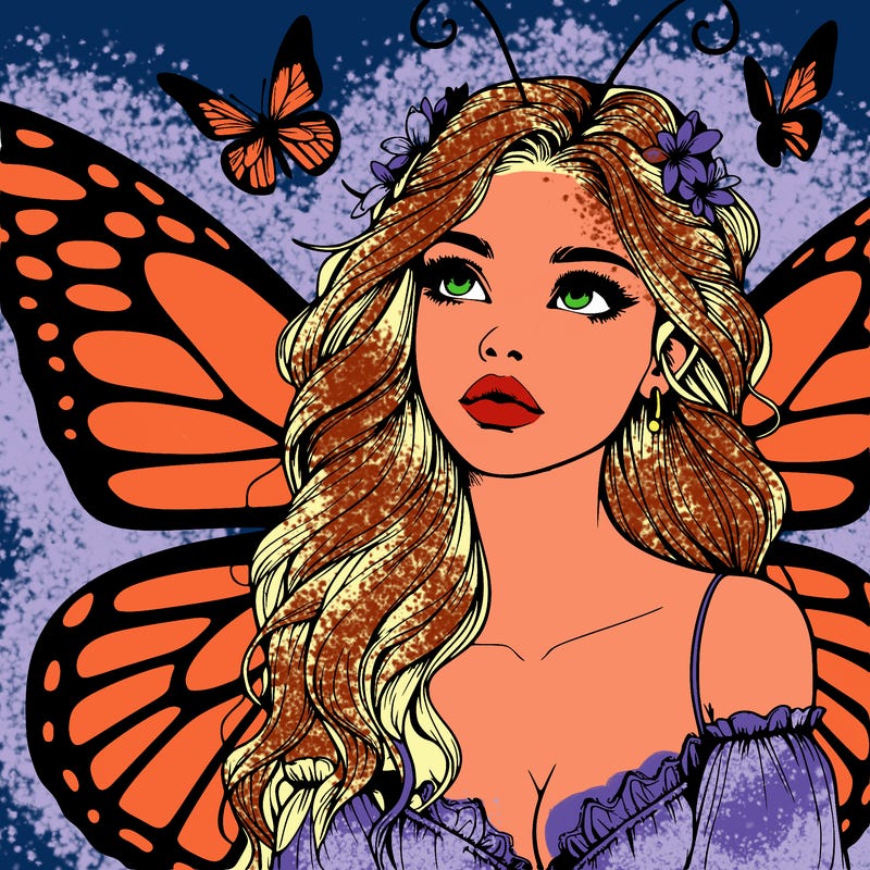 butterfly fairy realistic girl