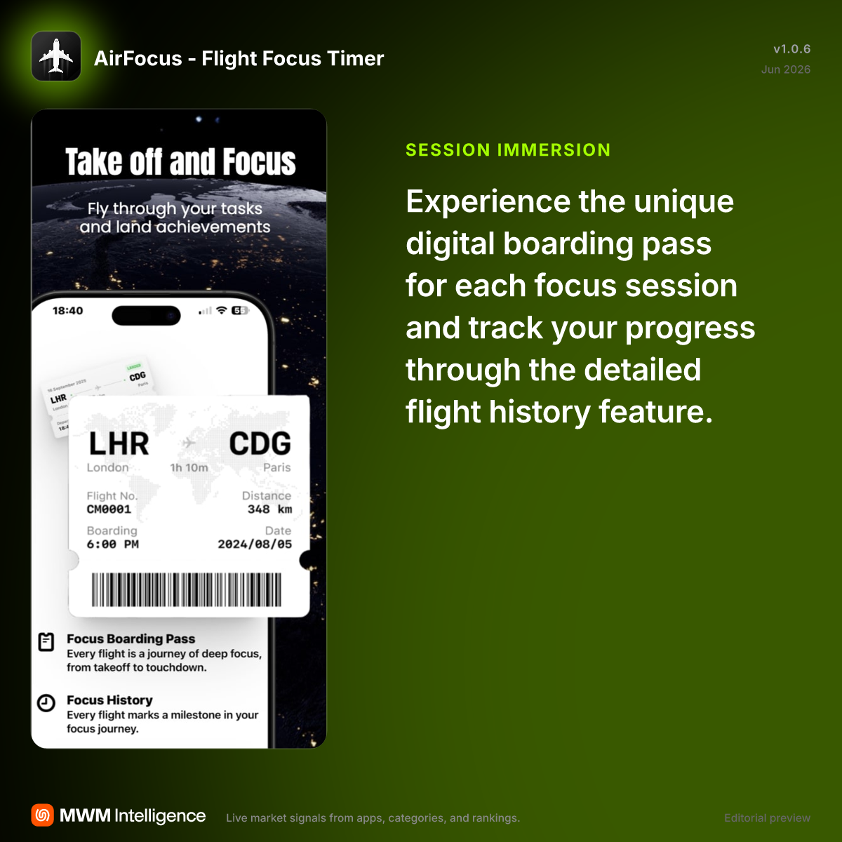AirFocus - Flight Focus Timer - Productivity App | MWM