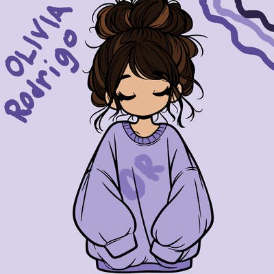 girl with baggy sweatshirt and messy bun