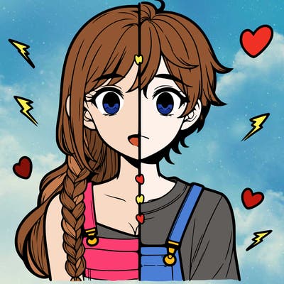 realistic girl boy split