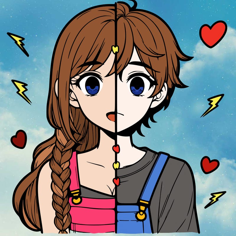 realistic girl boy split