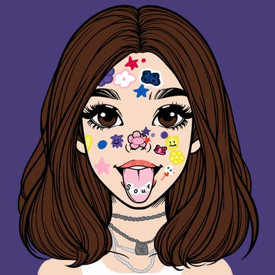 realistic girl with her tongue out