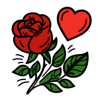 rose and heart