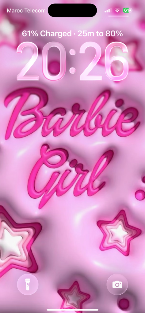 Girl Wallpaper 4K HD - Tela de bloqueio do iPhone com um papel de parede estético 3D rosa da Barbie Girl com estrelas