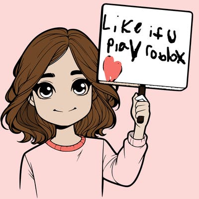 realistic girl holding up a sign