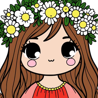 girl with flowers crown