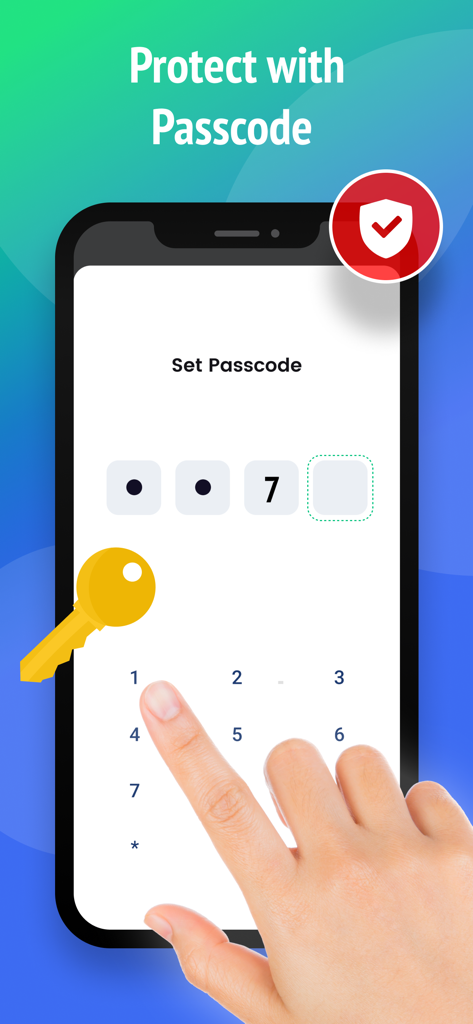 iPhone screen showing the passcode setup interface for the Parallel Space app to secure dual accounts