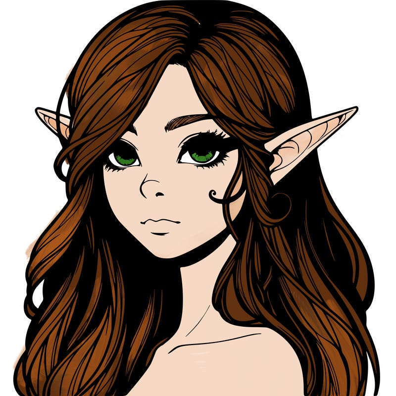 elf girl realistic dark fantasy