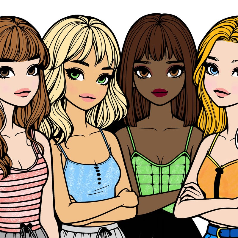 four realistic girls