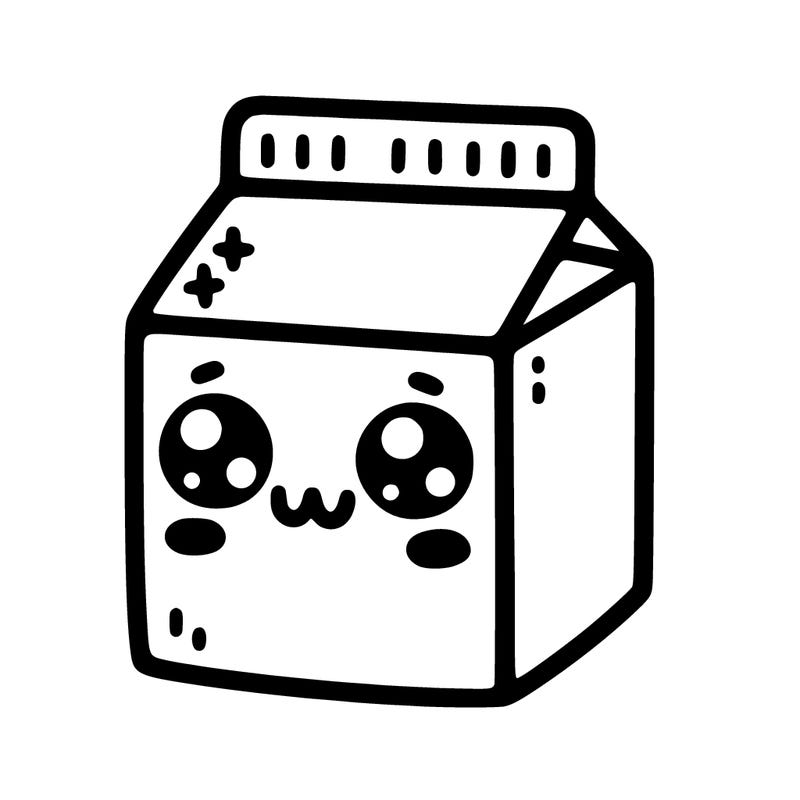 simple and cute a carton of milk for coloring