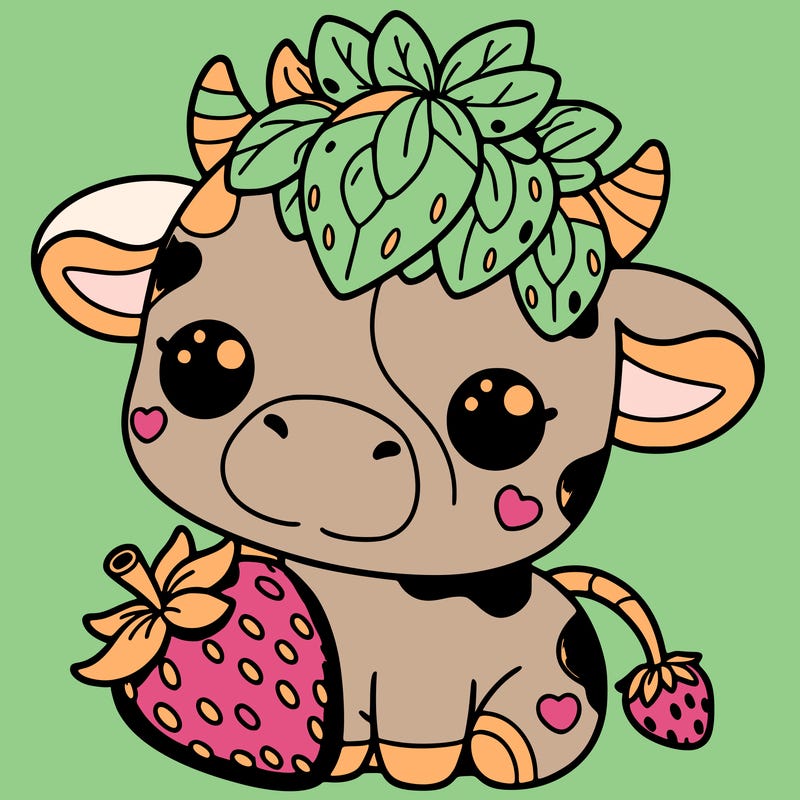 cute strawberry cow