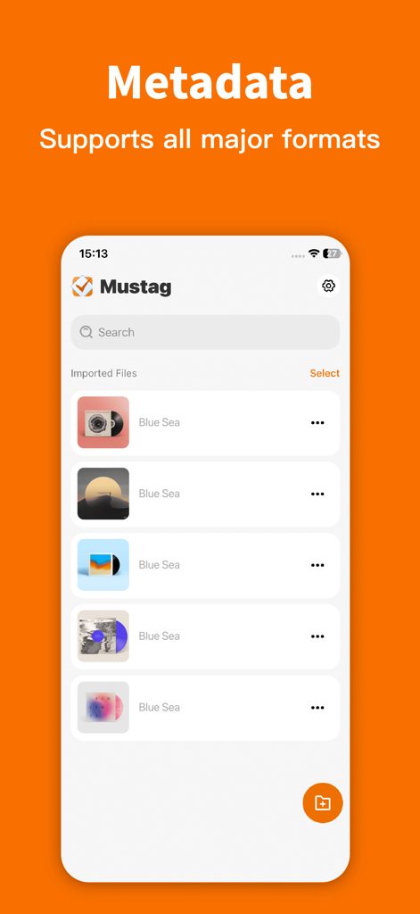 Mp3tag - Music Tag Editor - Mp3tag-App-Oberfläche, die eine Liste importierter Musiktitel zur Bearbeitung von Metadaten anzeigt