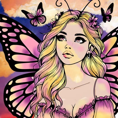 butterfly fairy realistic girl