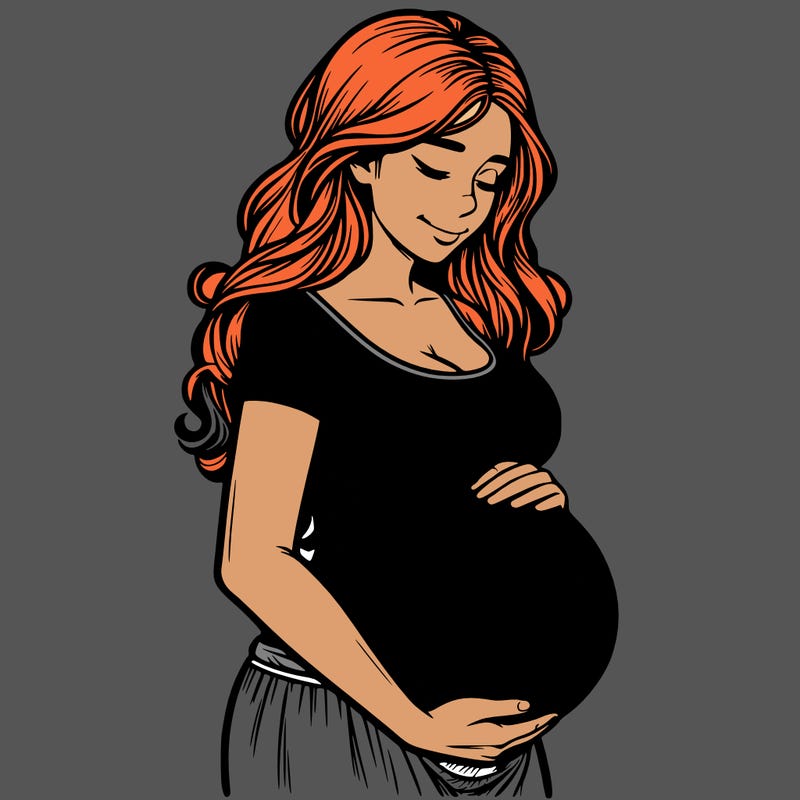 woman heavily pregnant realistic