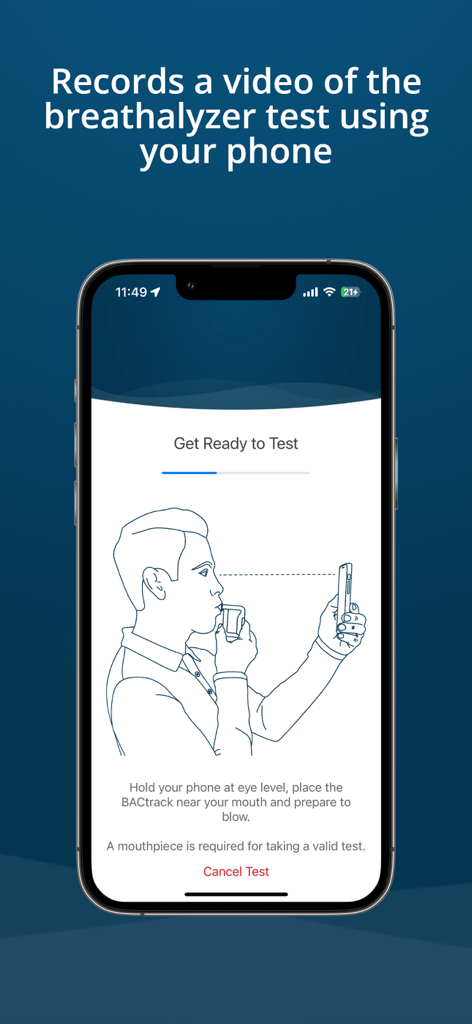 BACtrack View - Instructions on how to perform a video-recorded breathalyzer test using the BACtrack View app