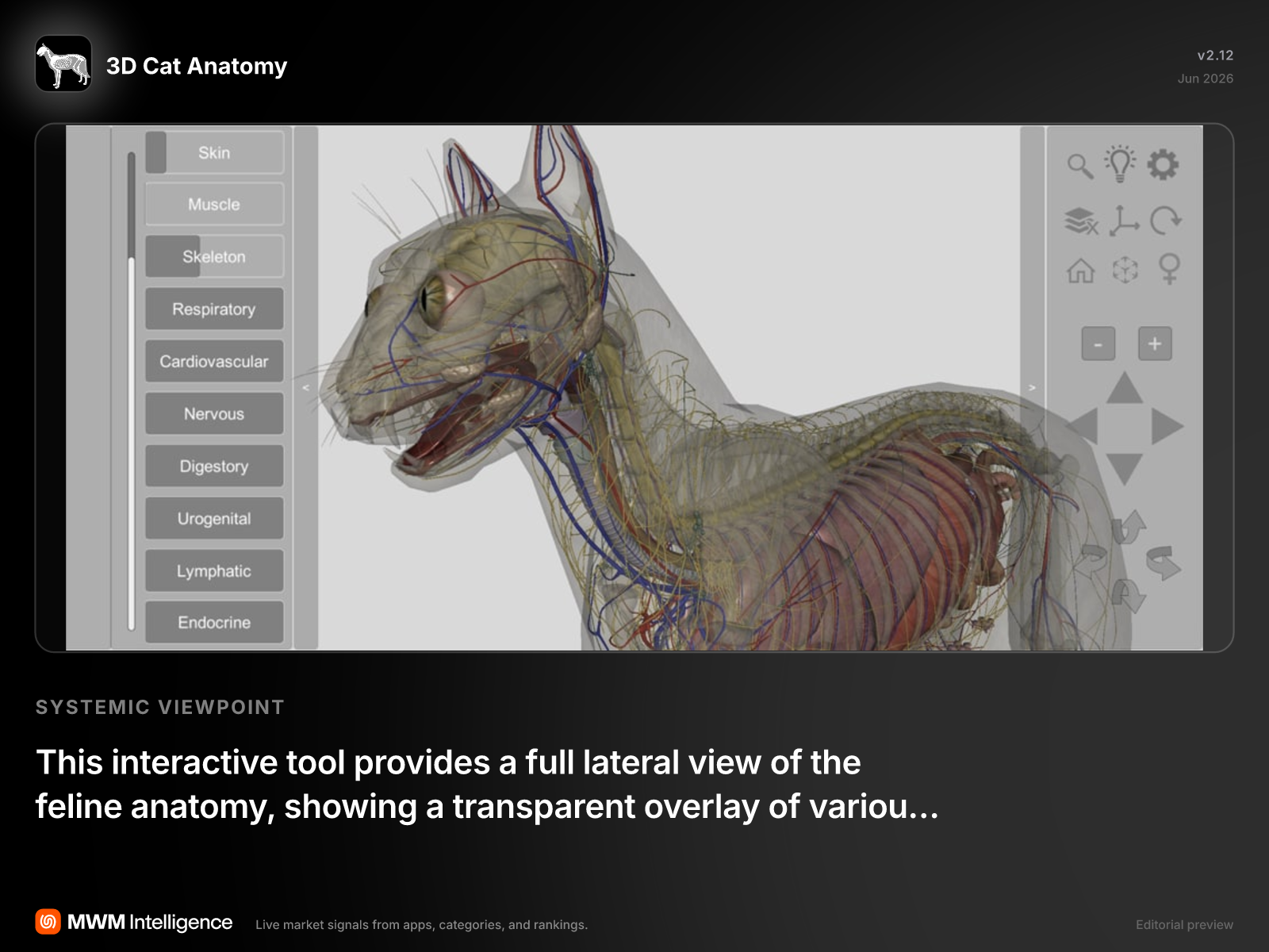 3D Cat Anatomy - Education App | MWM