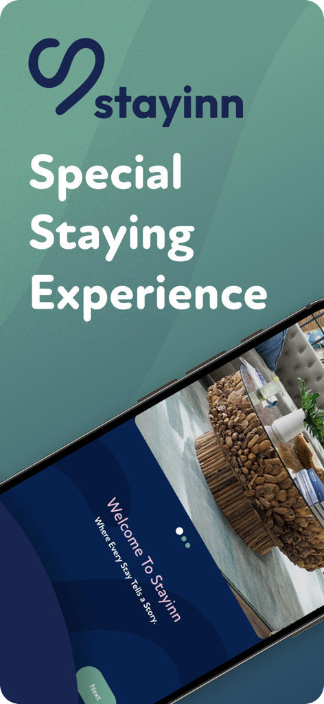 Stayinn: You have a home here - 현대적인 인테리어 디자인을 특징으로 하는 레바논의 아파트 임대용 Stayinn 모바일 앱 환영 화면