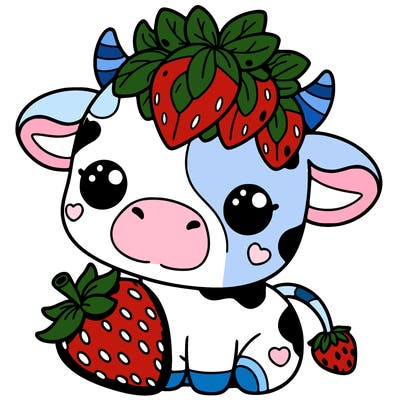 cute strawberry cow