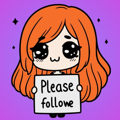 a girl holding  a sign  saying please  follow  me