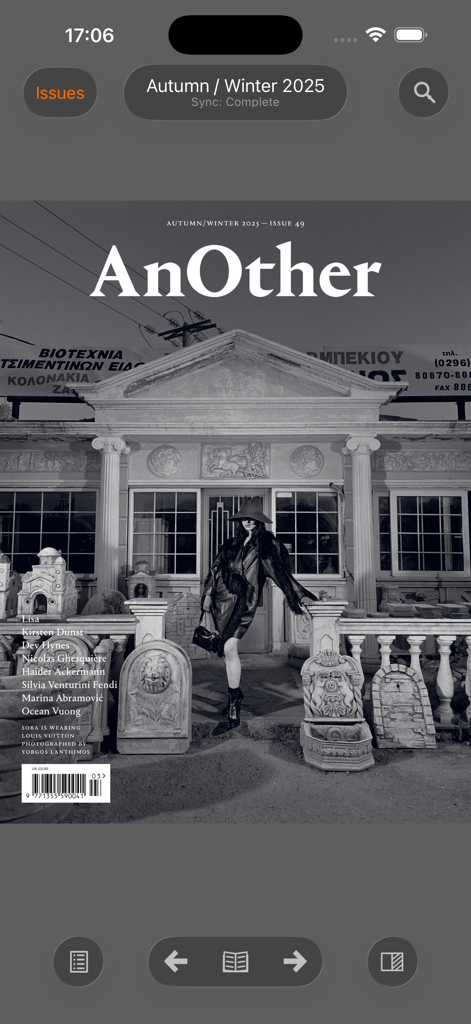 AnOther Magazine - Digital cover of AnOther Magazine Issue 49 featuring high fashion black and white photography.