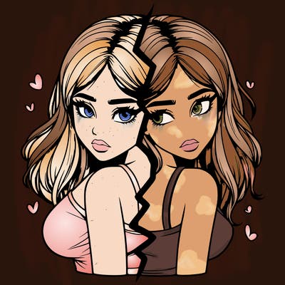 realistic girl split